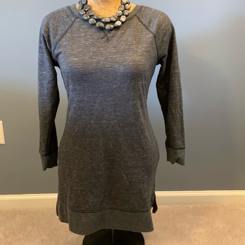 Banana Republic Heathered Charcoal Gray Long Sleeve Tunic Sweatshirt